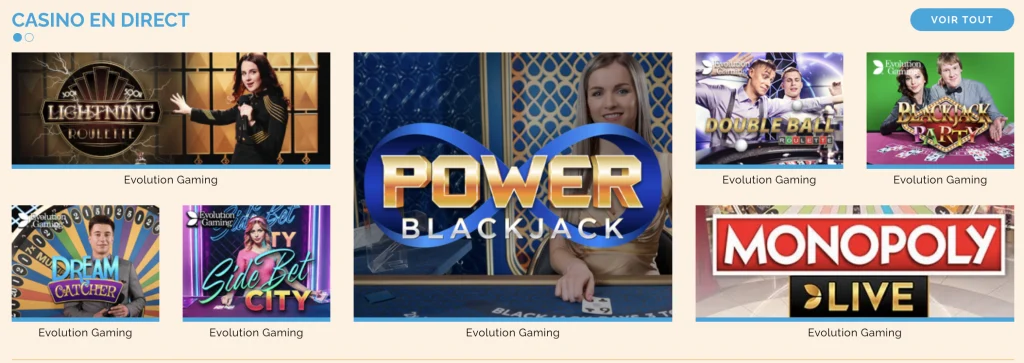 arlequin casino en direct